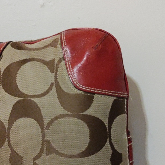 Vintage Coach Y2K Hampton Signature C Hobo – Rare Red Leather Shoulder Bag - Picture 4 of 16